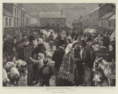 雨の日のアイルランドの豚見本市 作： Charles J. Staniland